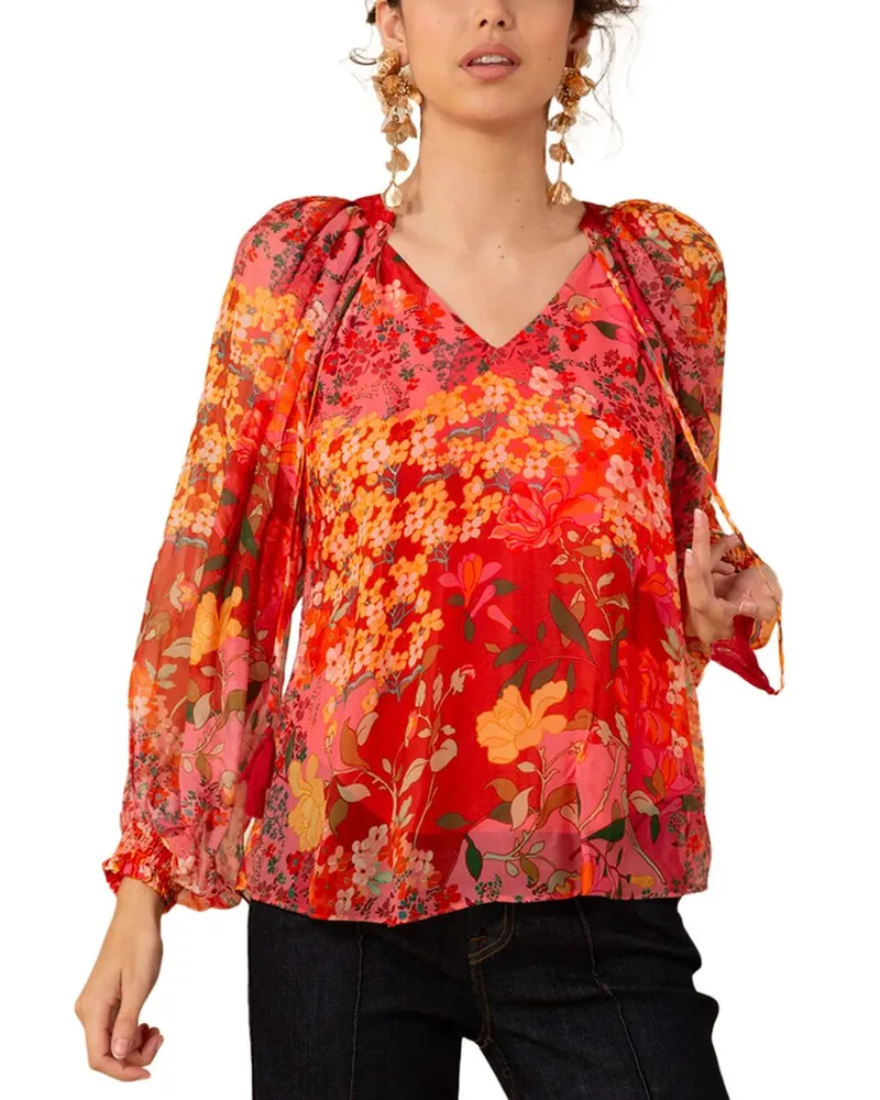 Hale Bob Carmen Silk-Blend Blouse Nocolor