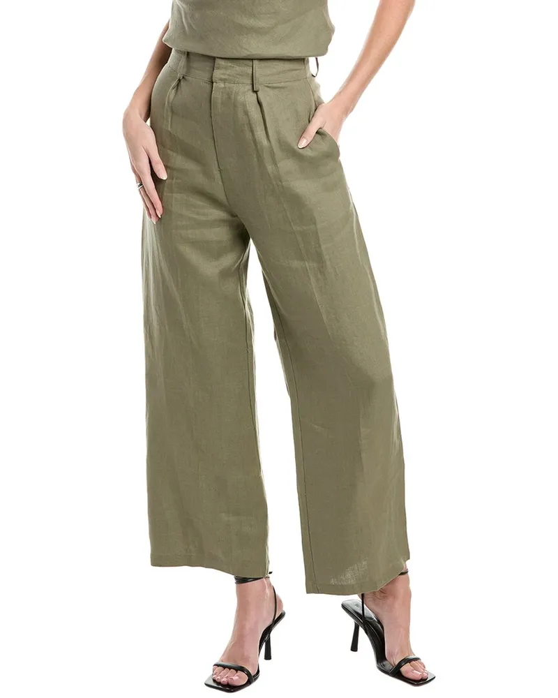 Faithfull The Brand Ida Linen Pant Green