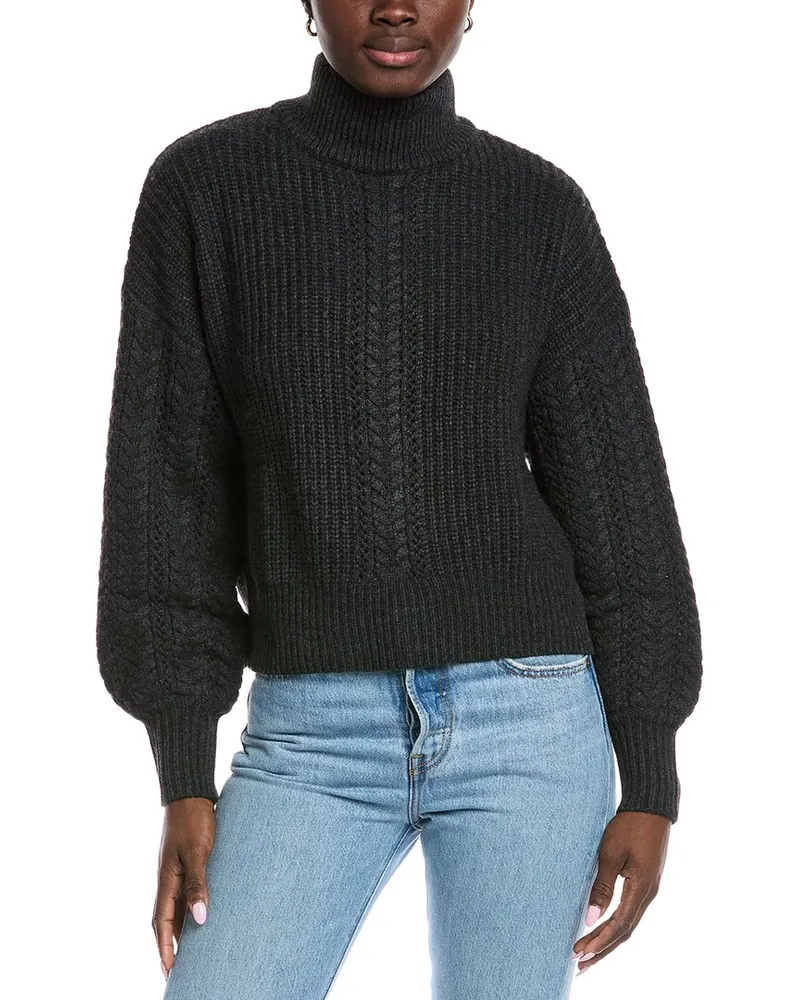 Autumn Cashmere Mock Neck Cashmere & Wool-Blend Sweater Grey