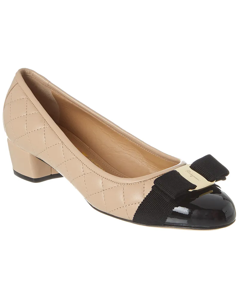 Ferragamo Vara Quilted Leather Pump Nocolor