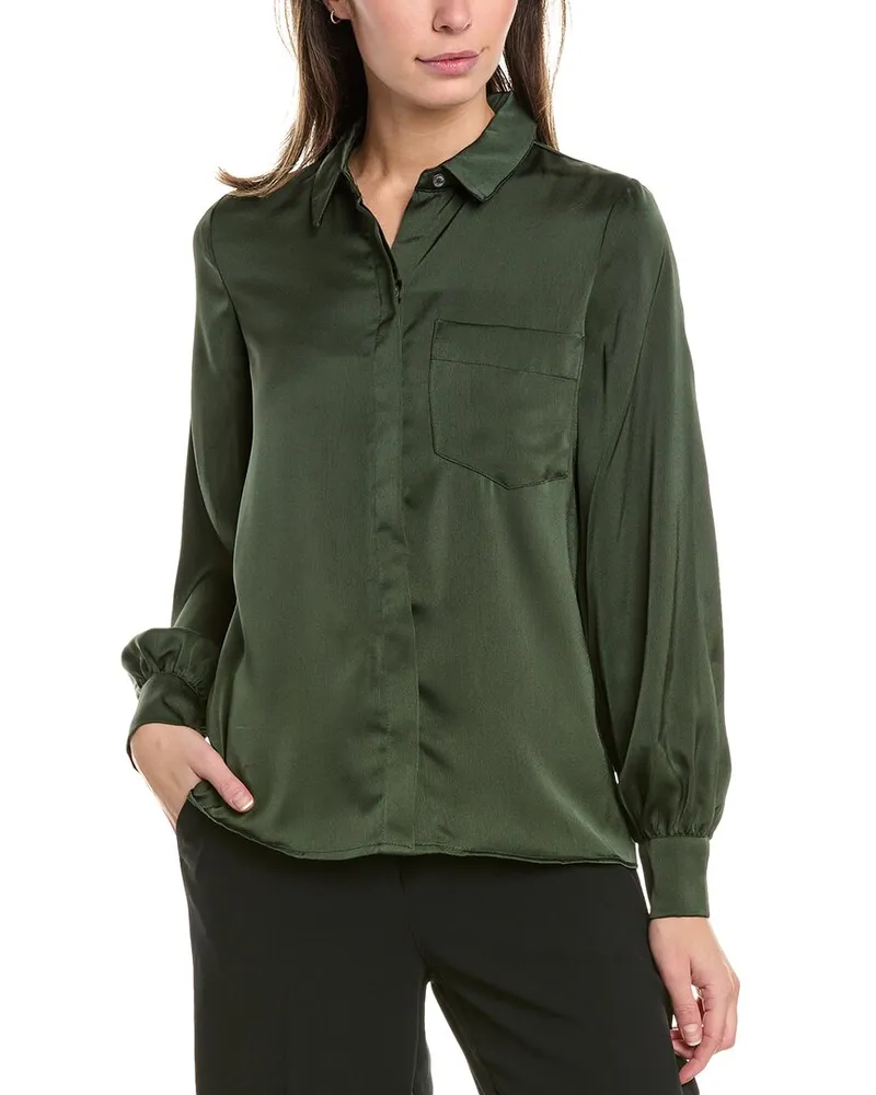 Vince Camuto Collared Blouse Green