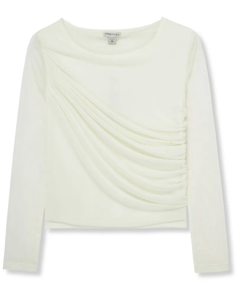 HABITUAL Gathered Knit Top White