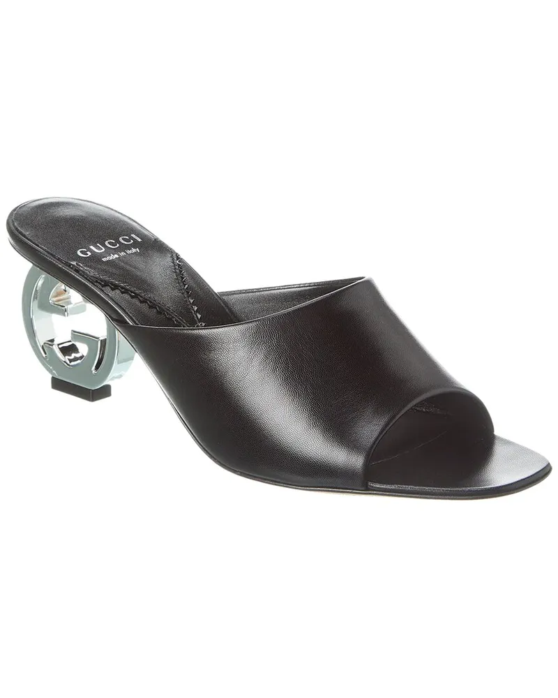 Gucci Interlocking G Leather Sandal Black