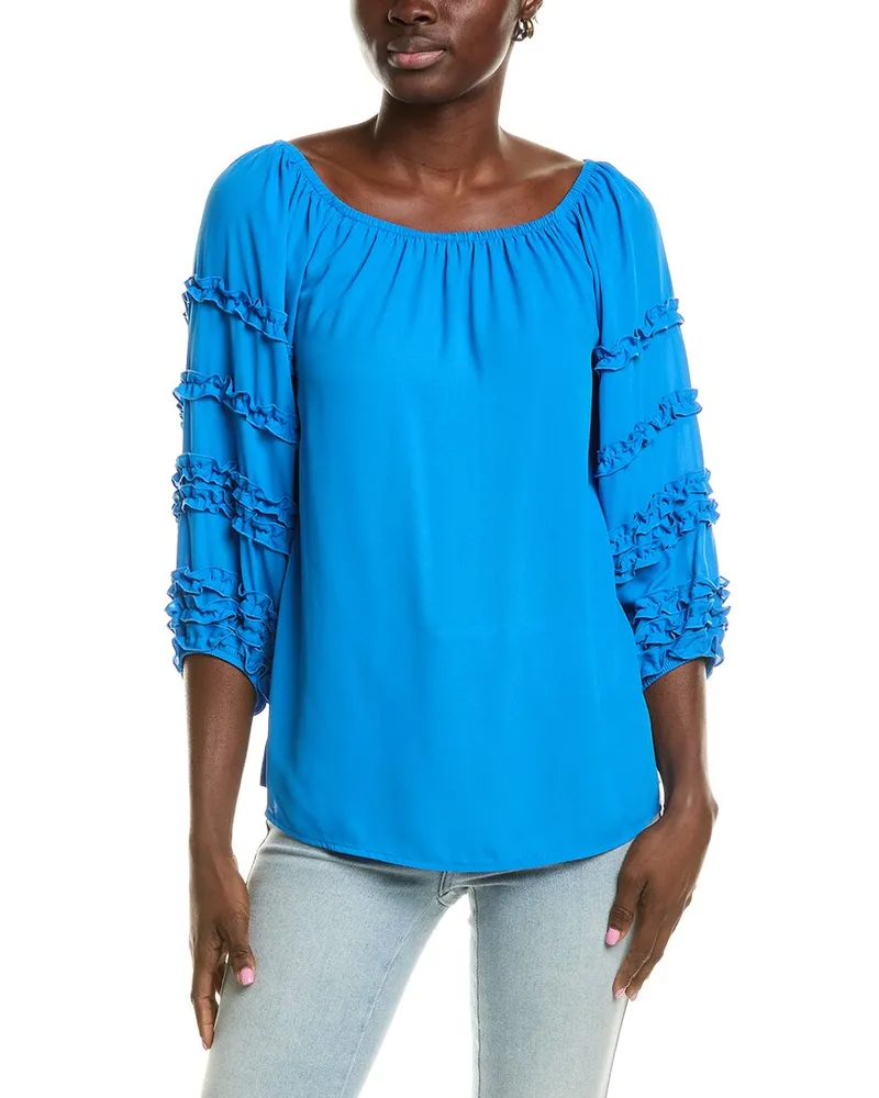 Joseph Ribkoff Off-The-Shoulder Top Blue