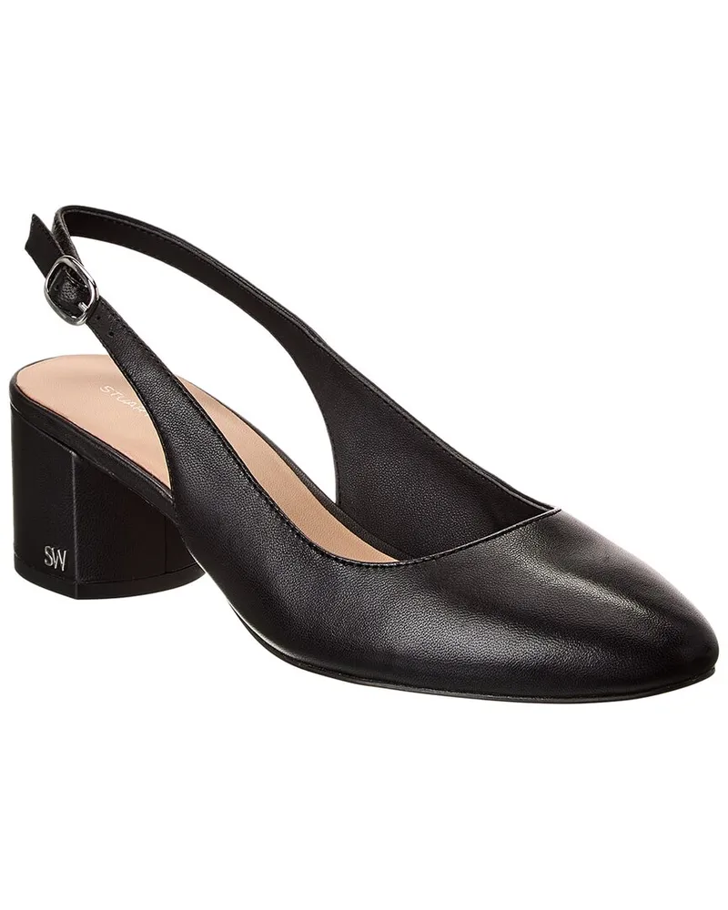 Stuart Weitzman Bridgt 50 Leather Slingback Pump Black