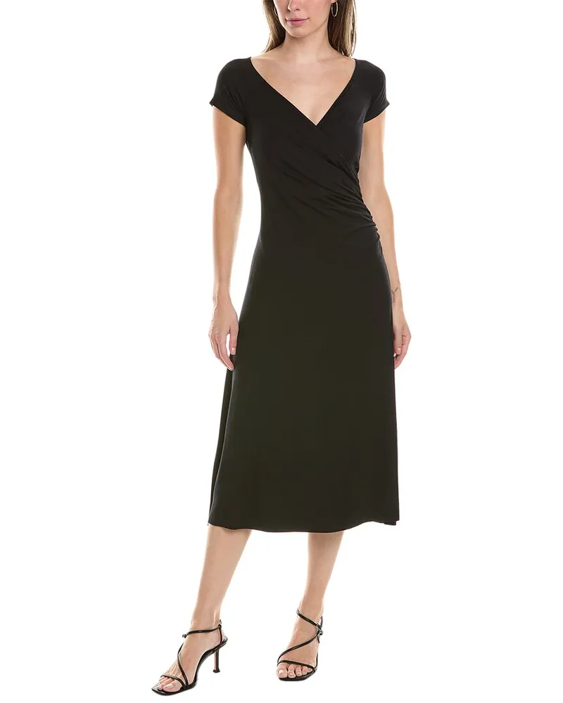 Vince Surplice Midi Dress Black
