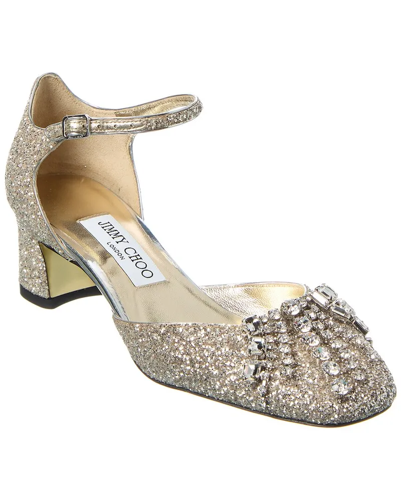 Jimmy Choo Verity/BH 45 Glitter Pump Gold