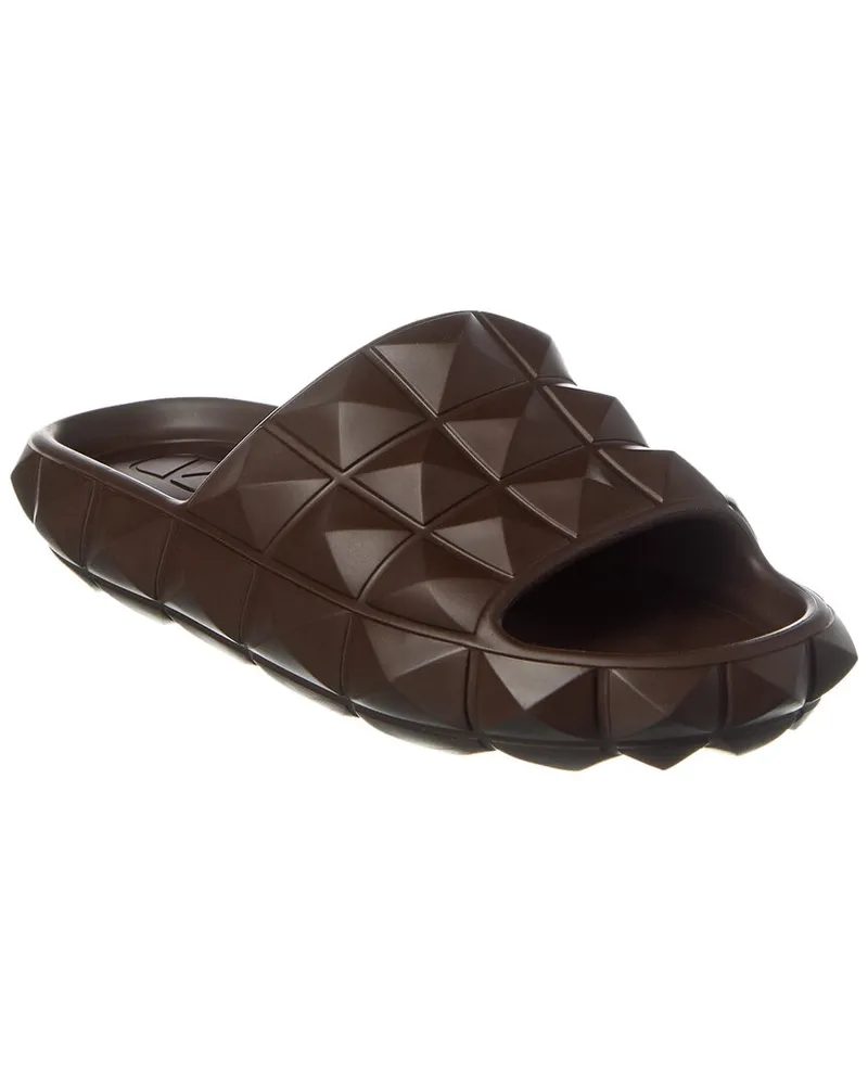 Valentino Garavani Roman Stud Rubber Slide Brown