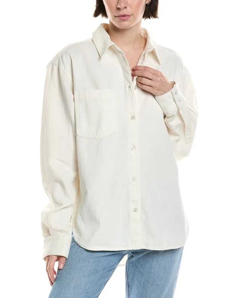7 for all mankind Easy Linen-Blend Shirt White