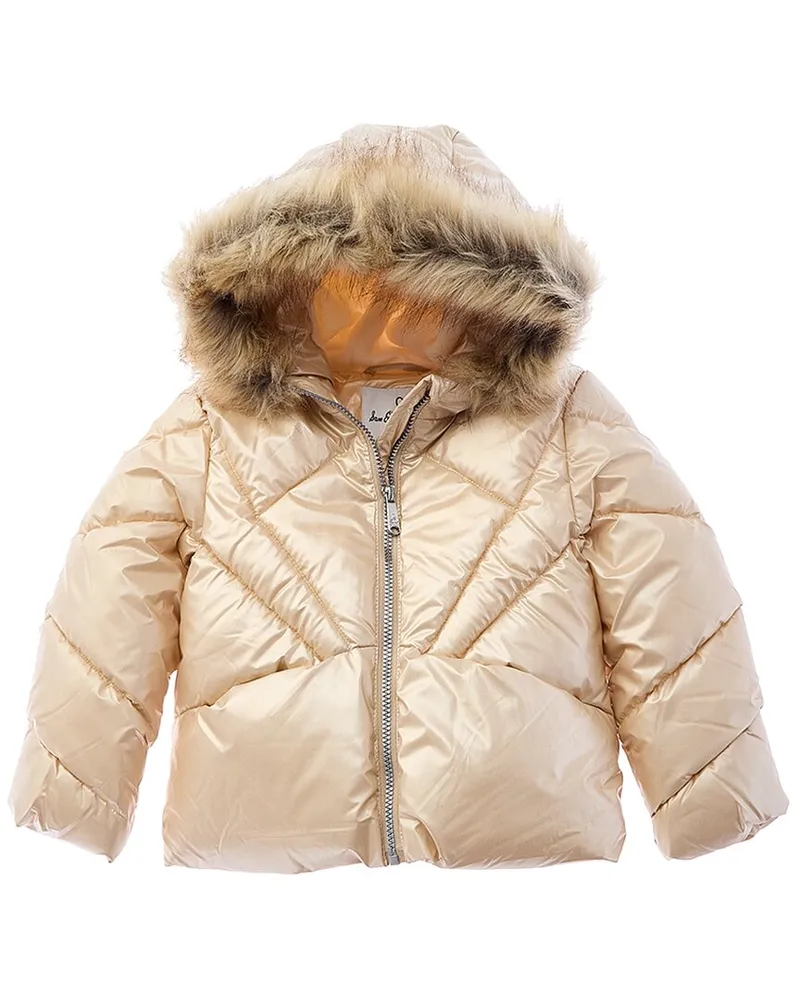 Sam Edelman Metallic Sunbeam Quilt Puffer Jacket Gold