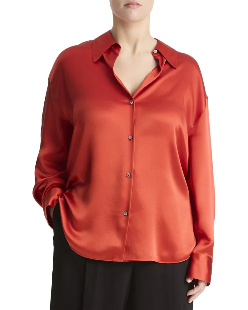 Vince Shaped Collar Silk Blouse Nocolor