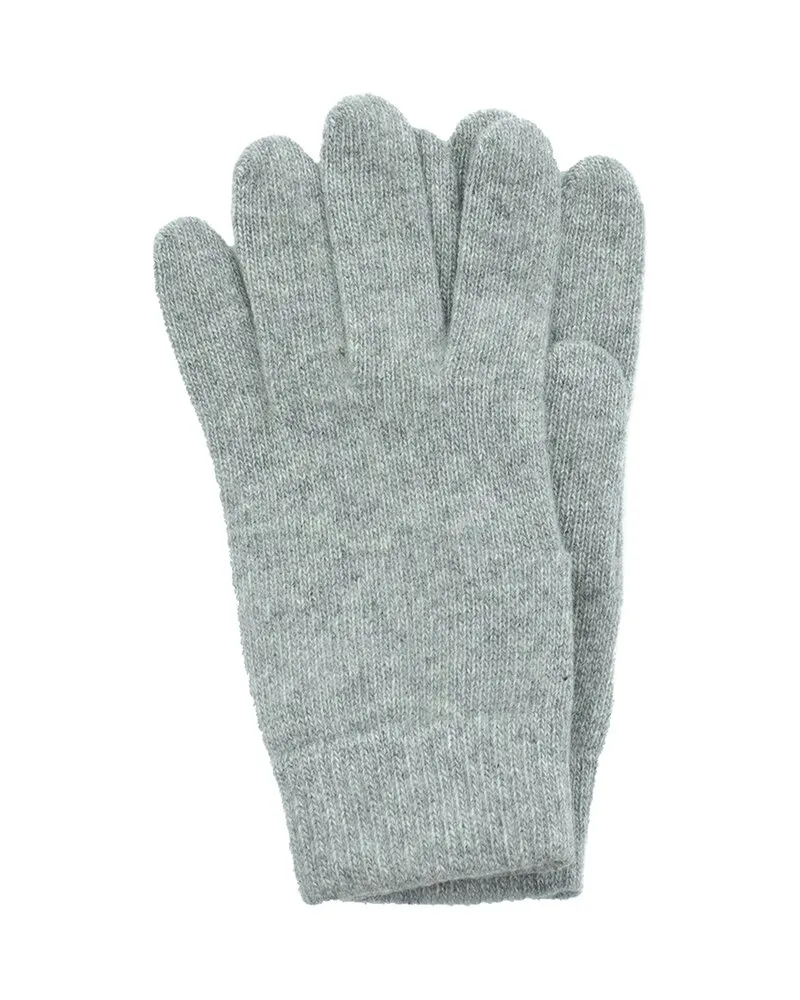 portolano All Over Plain Jersey Straight Cuff Cashmere Gloves Grey