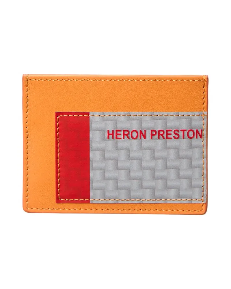 Heron Preston HP Tape Leather Card Case Orange