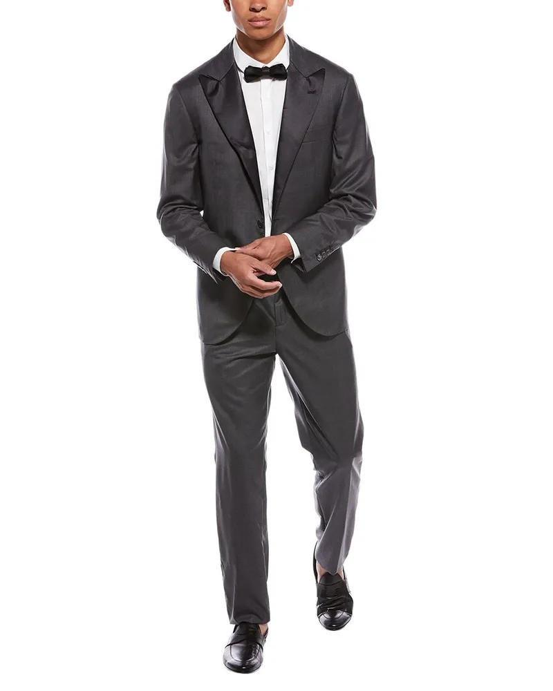 Brunello Cucinelli 2pc Wool & Silk-Blend Suit with Flat Front Pant Nocolor