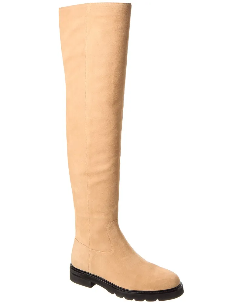 Stuart Weitzman Chicago Lug Suede Over-The-Knee Boot Brown