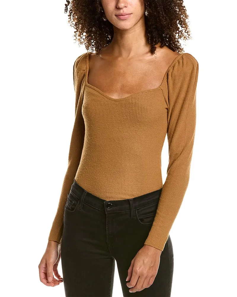 Nation Ltd Ashlyn Sweetheart Sweater Brown