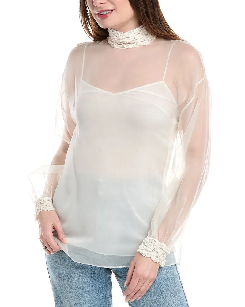 Valentino Garavani Silk Top White