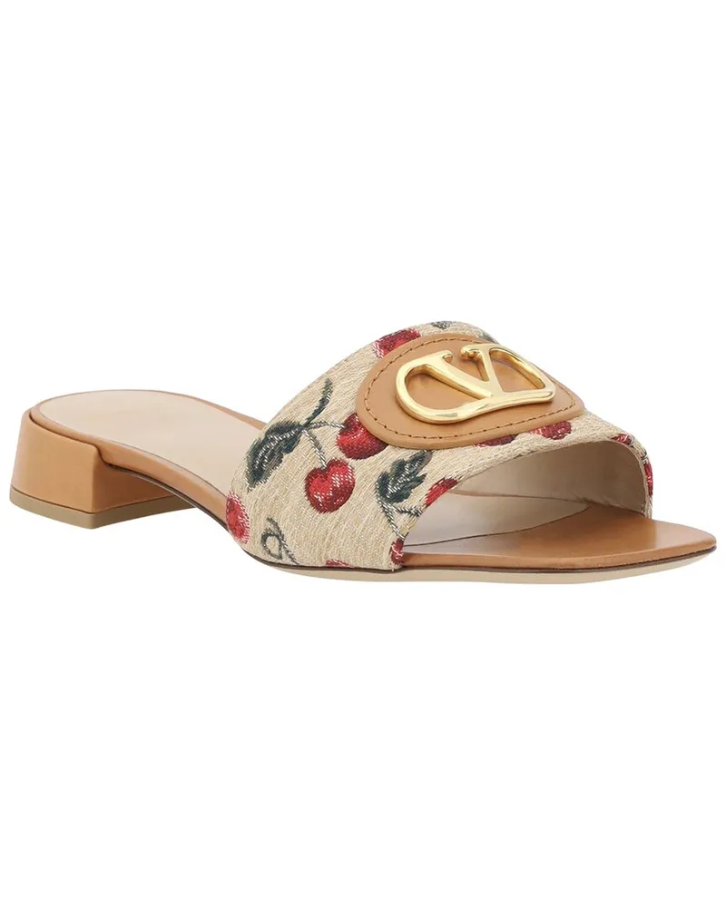 Valentino Garavani Cherryfic Leather-Trim Sandal Nocolor