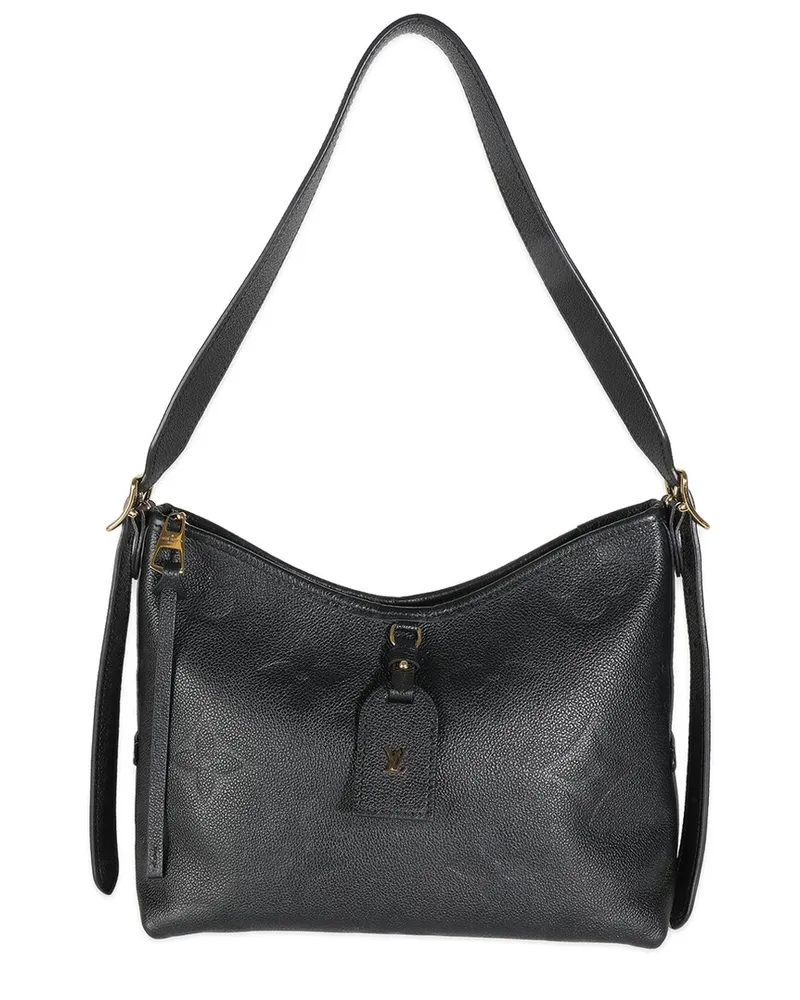 Louis Vuitton Black Leather Carryall PM (Authentic Pre-Loved Nocolor