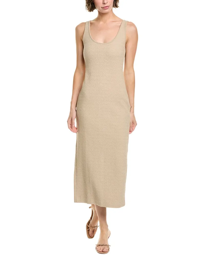 Enza Costa Textured Jacquard Tank Maxi Dress Brown