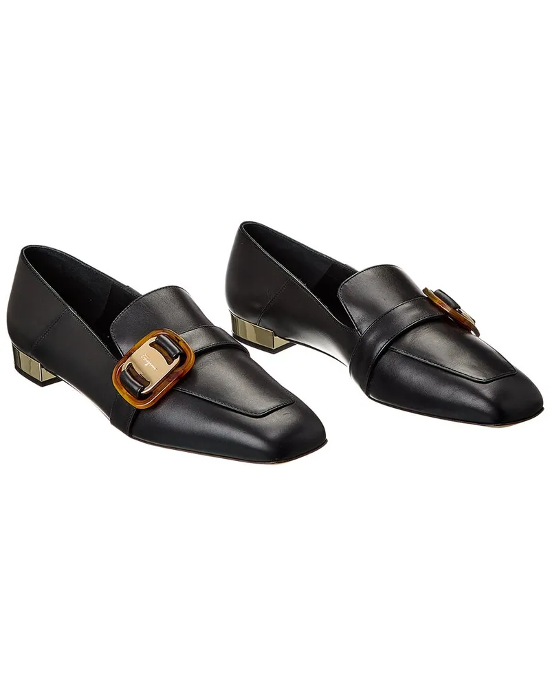 Ferragamo Wang Leather Loafer (Authentic Pre-Loved Black