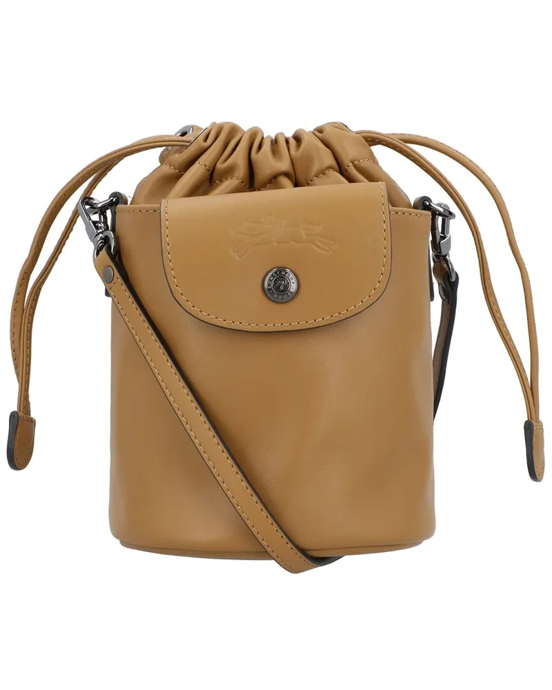 Longchamp Le Pliage Xtra XS Leather Bucket Bag Brown