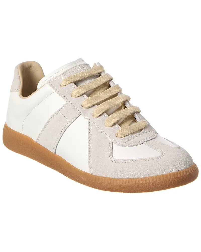 Maison Margiela Replica Leather & Suede Sneaker White
