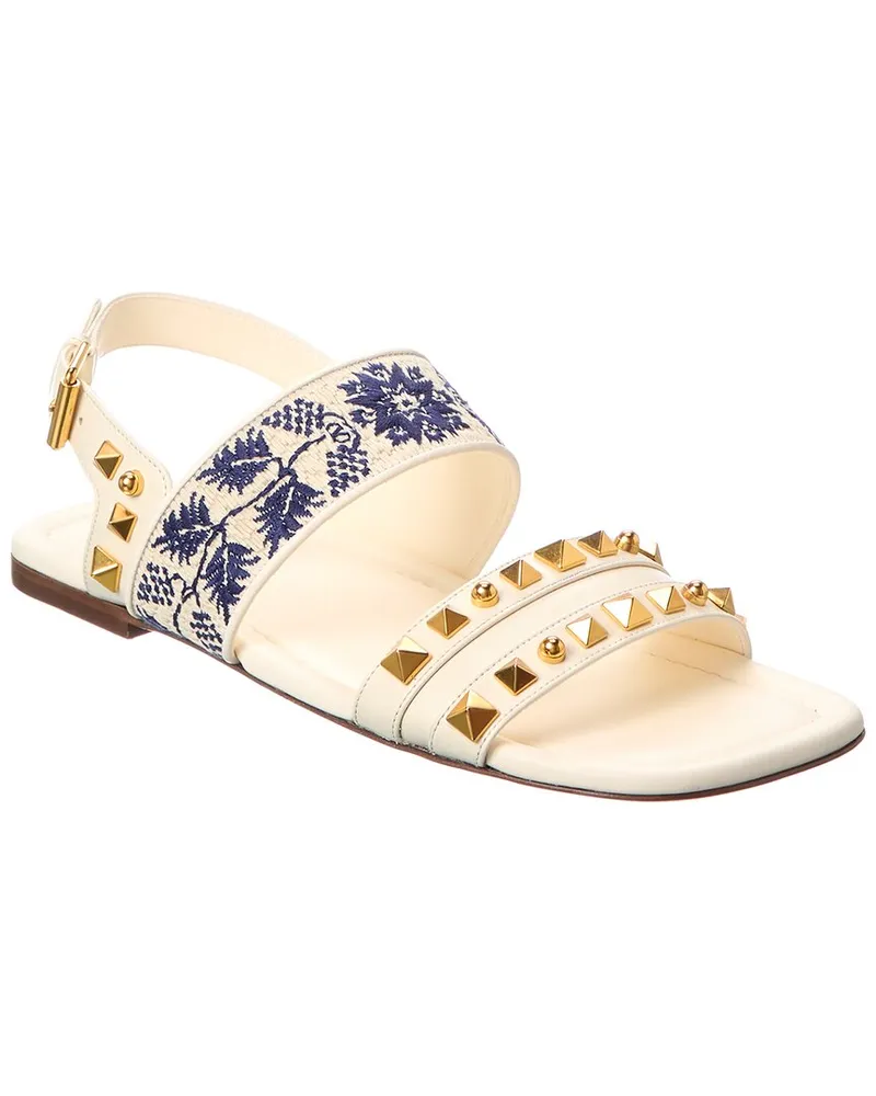 Valentino Garavani Rockstud Leather Sandal White