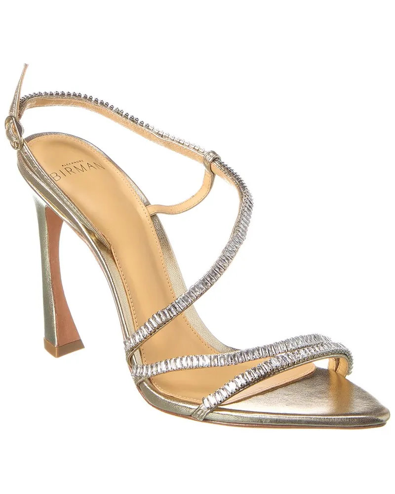 Alexandre Birman Alana Zircone 100 Leather Sandal Gold Gold