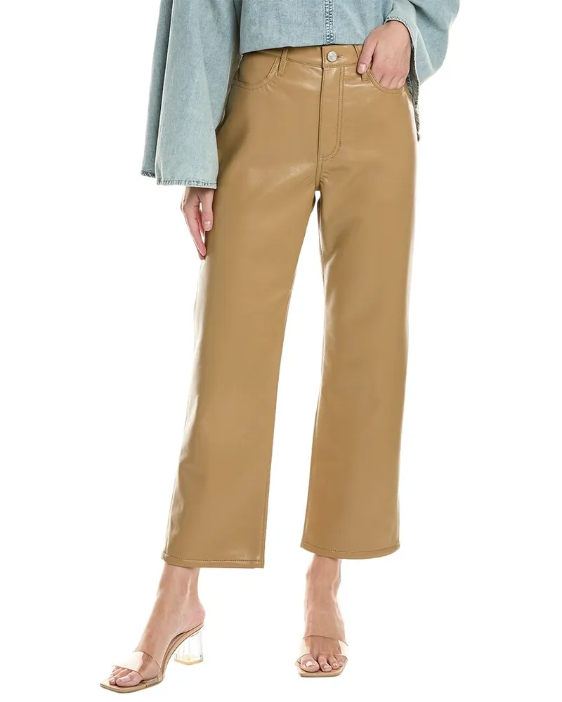 Frame Denim Le Jane Light Camel Leather Crop Jean Beige