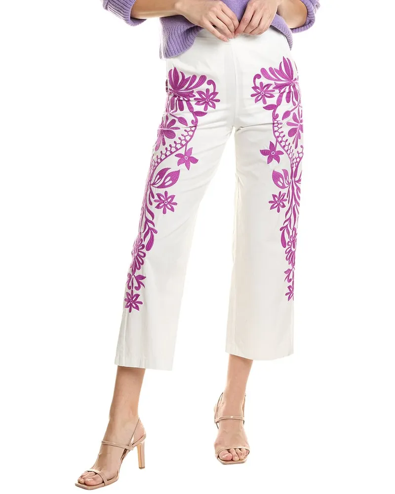 Maje Embroidered Pant White