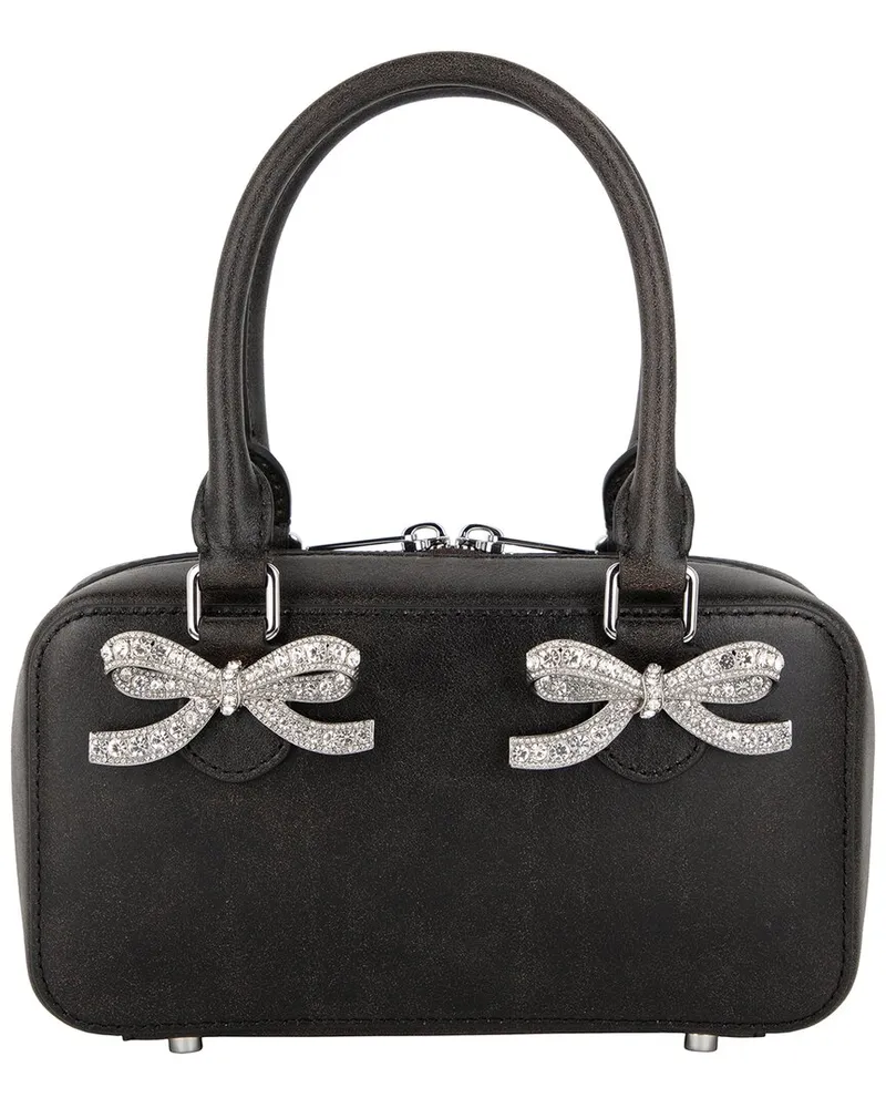 Self-Portrait Self-Portrait Mini Distressed Leather Tote Black