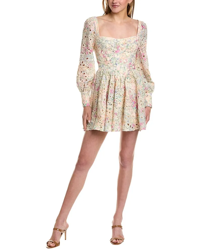 Bardot Lila Flounce Broderie Mini Dress Nocolor