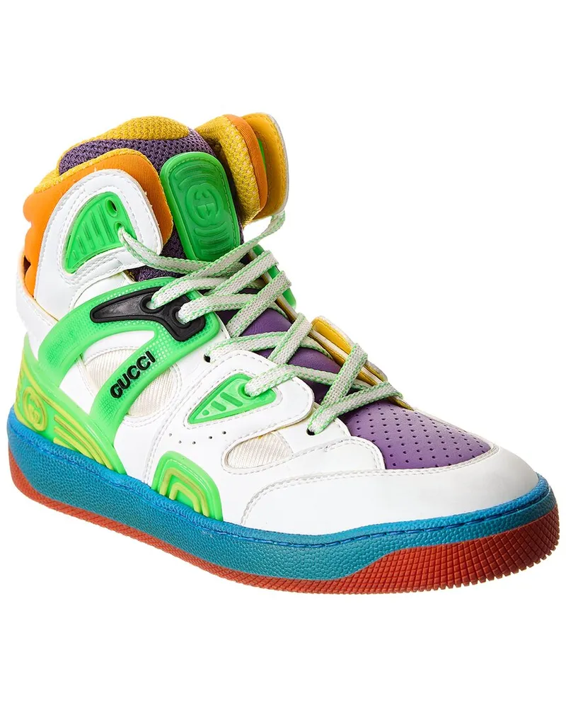 Gucci Basket Leather & Mesh Sneaker White