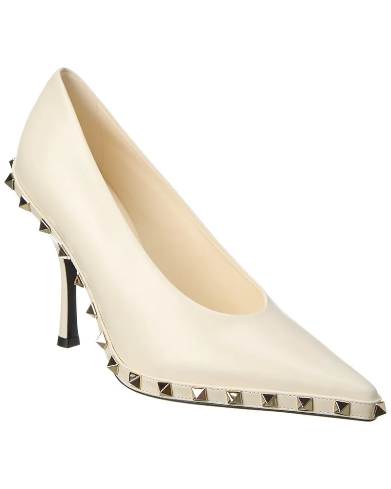 Valentino Garavani Rockstud 100 Leather Pump White
