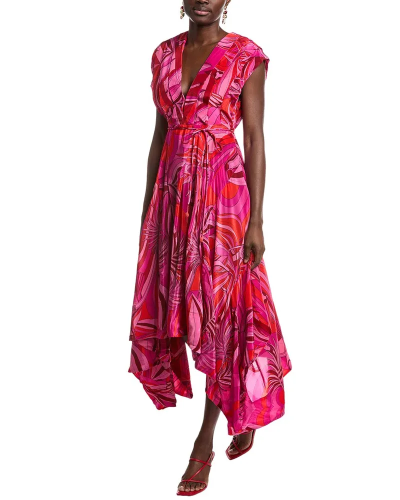 FARM Rio Endless Summer V Neckline Midi Dress Red