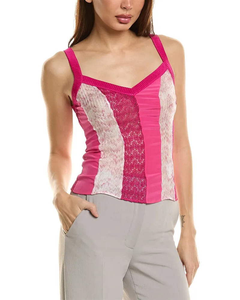 Missoni Silk-Blend Tank Top Pink