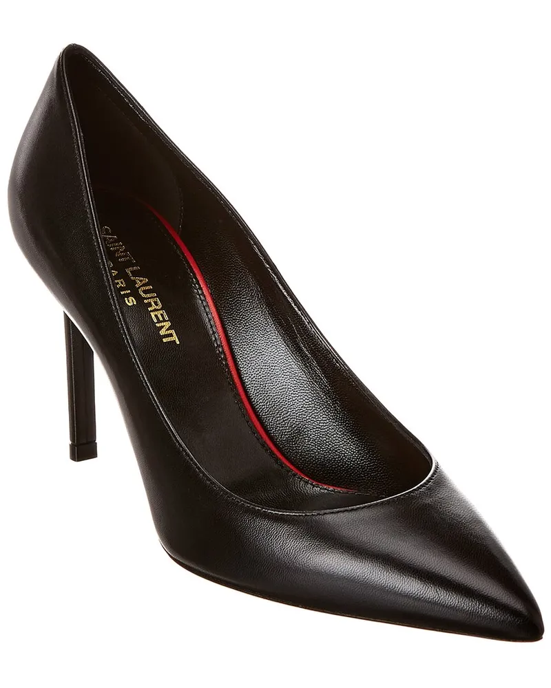 Saint Laurent Anja 90 Leather Pump Black