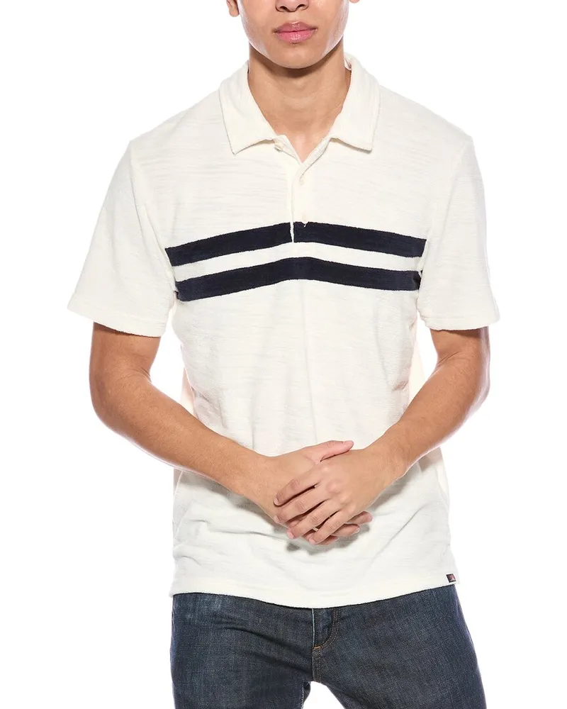 Faherty Cabana Towel Terry Surf Stripe Polo Shirt Nocolor