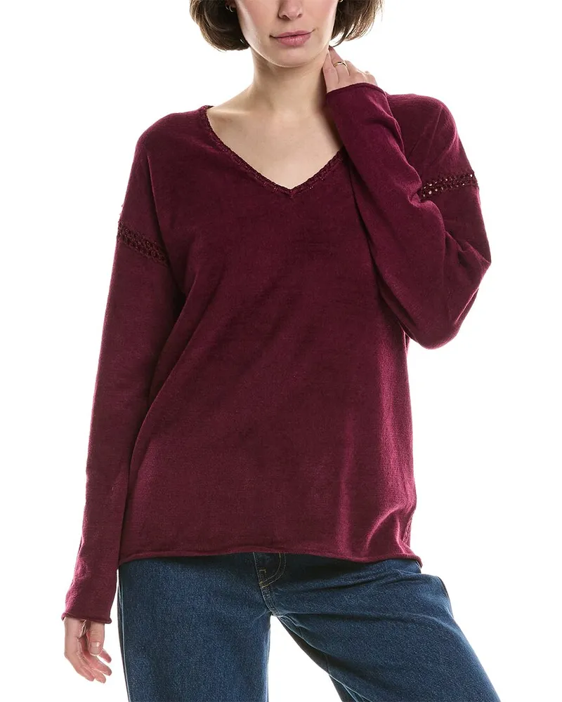 Johnny Was The Chenille Classic Whipstitch Pullover Red