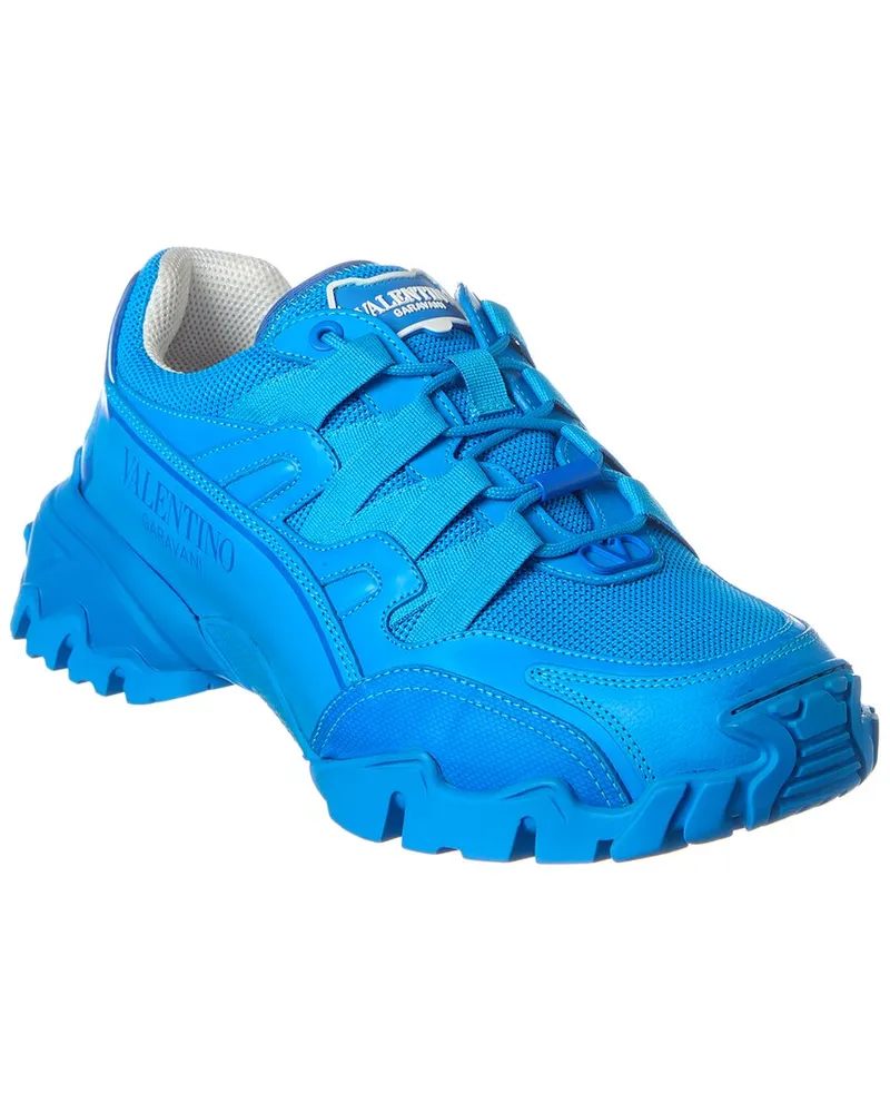 Valentino Garavani Mesh & Leather Sneaker Blue