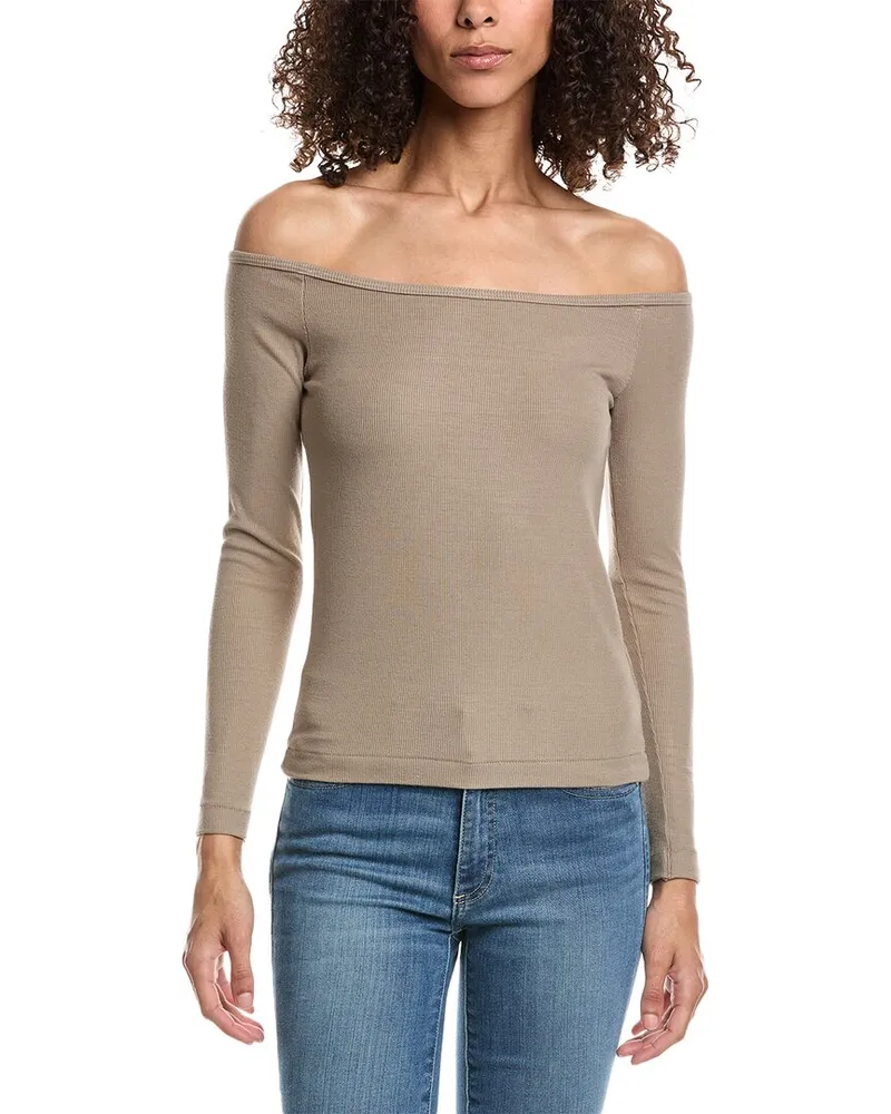 John Elliott + Co Gemini Rib Top Brown