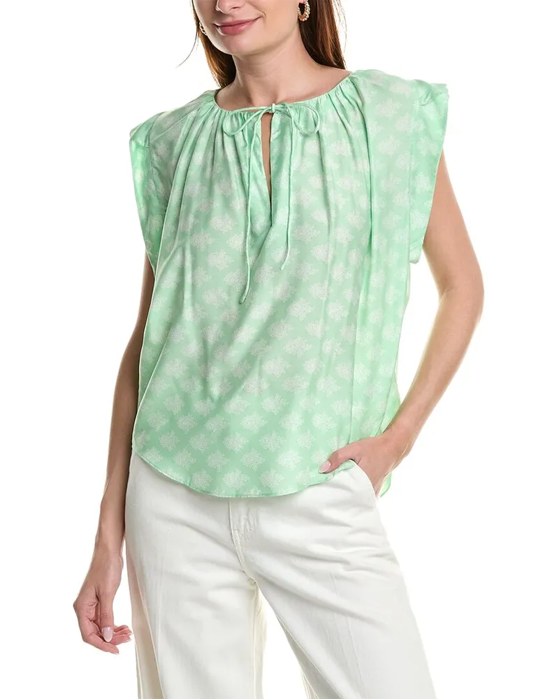 Joie Tie Neck Blouse Green