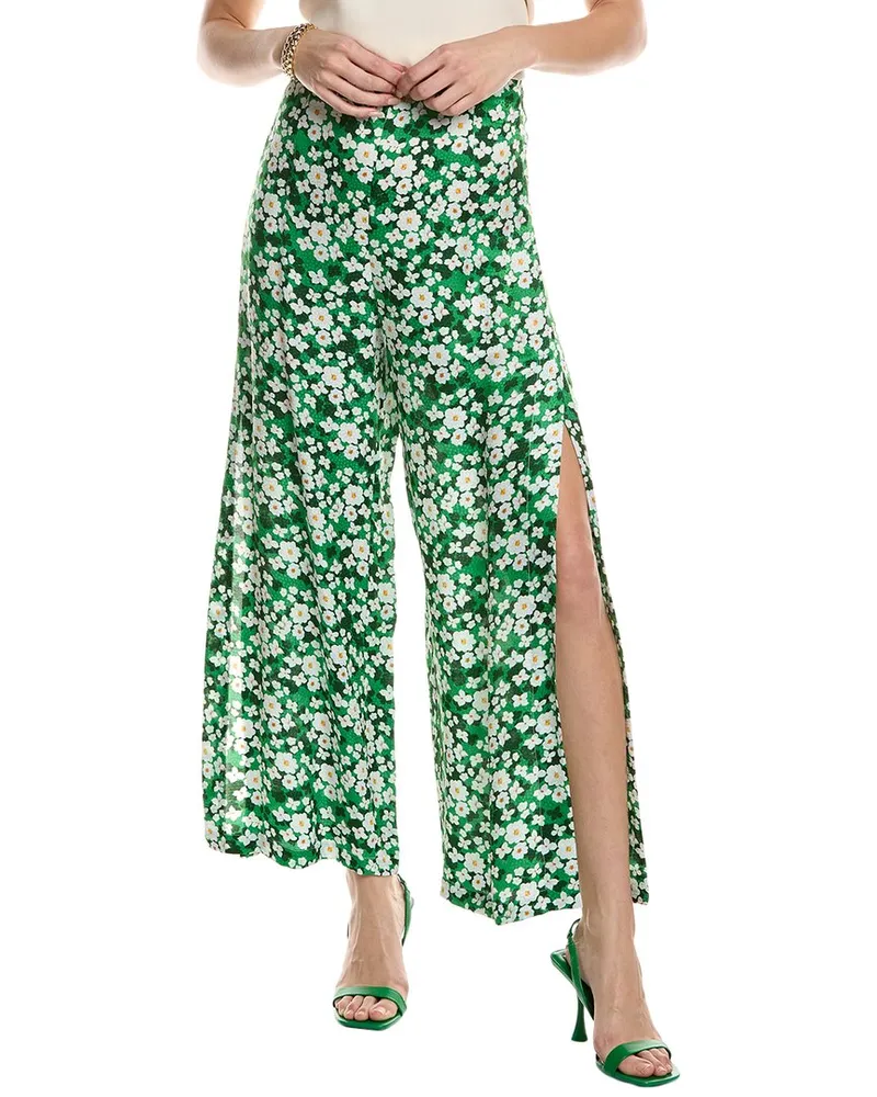 Borgo De Nor Halia Silk-Blend Pant Green