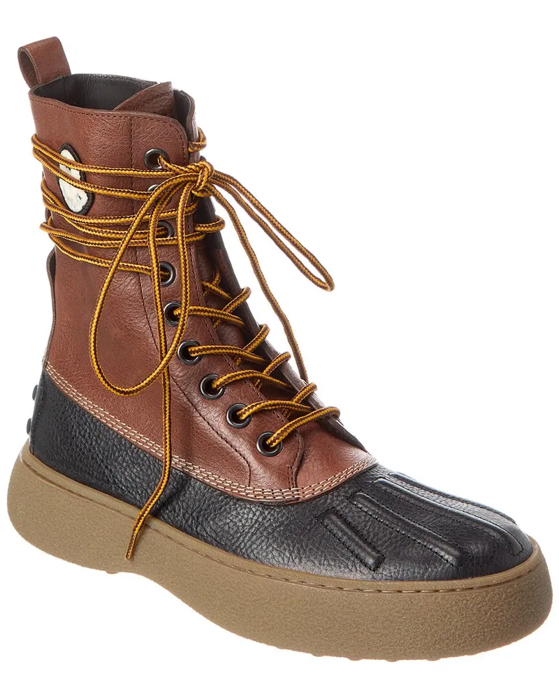 Moncler x TOD’s x Palm Angels Leather Boot Brown