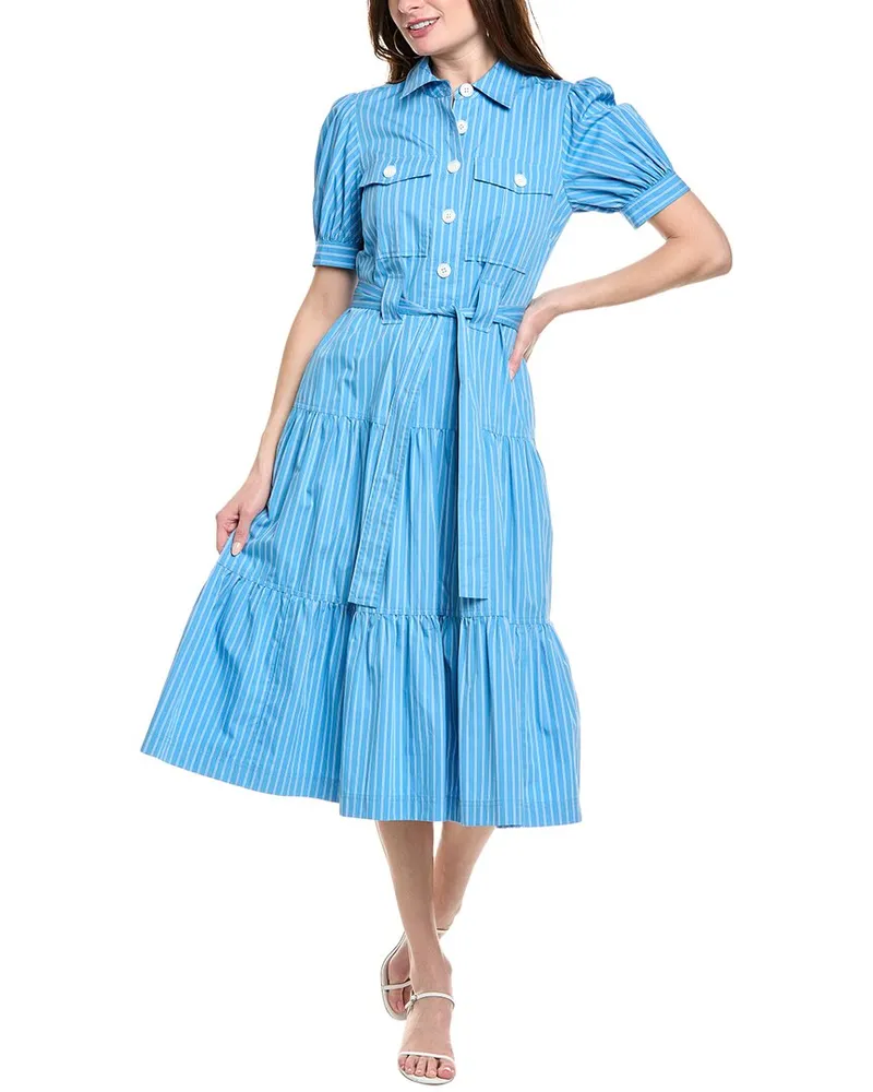 Derek Lam Buffy Midi Dress Blue