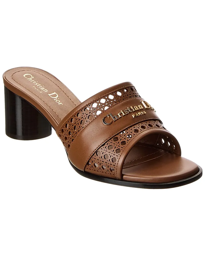 Dior D-Lane Leather Sandal Brown