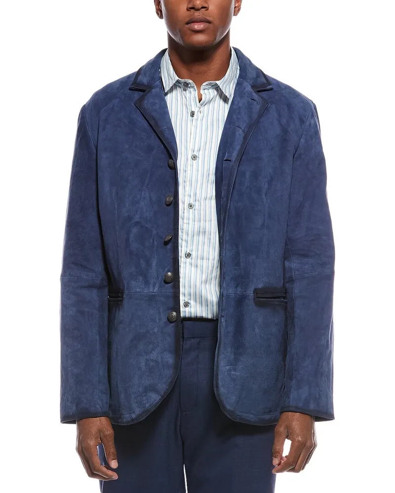 John Varvatos Ward Suede Blazer Blue