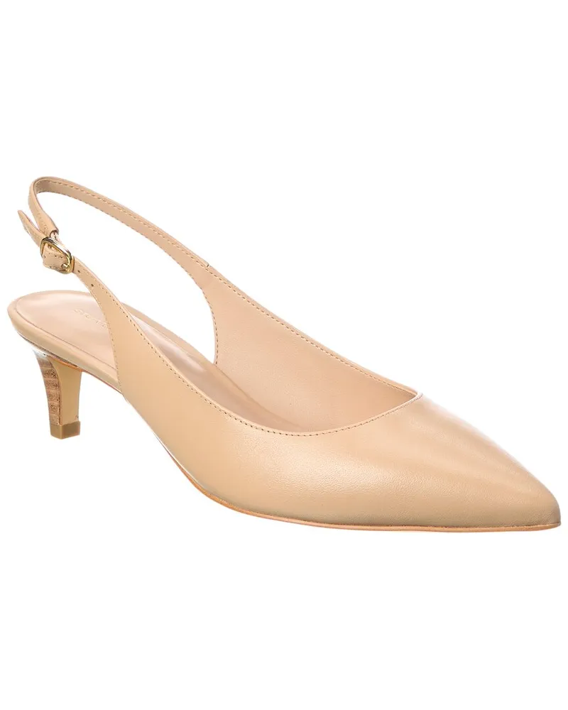 Stuart Weitzman Mara 50 Leather Slingback Pump Beige