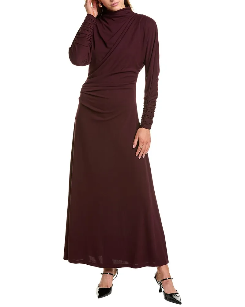 NICHOLAS Cora Funnel Neck Dolman Ls Midi Dress Purple